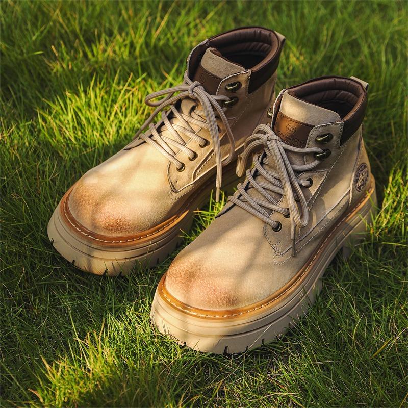 3523 Thick-soled Martin Boots for Men and Women, Desert Tooling Boots, May Kaji Retro Rhubarb Boots.