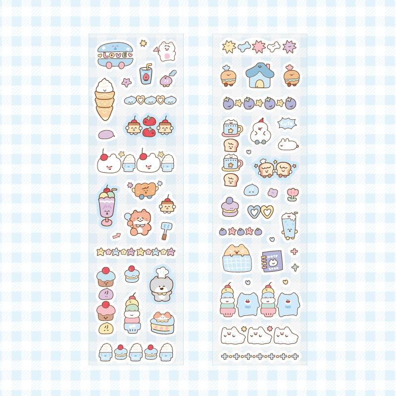 Sticker Tape DIY Stickers Cute Fudge Series Cartoon Sticker Tape Manual Decorative Materials Stickers Journal Sticker Tape