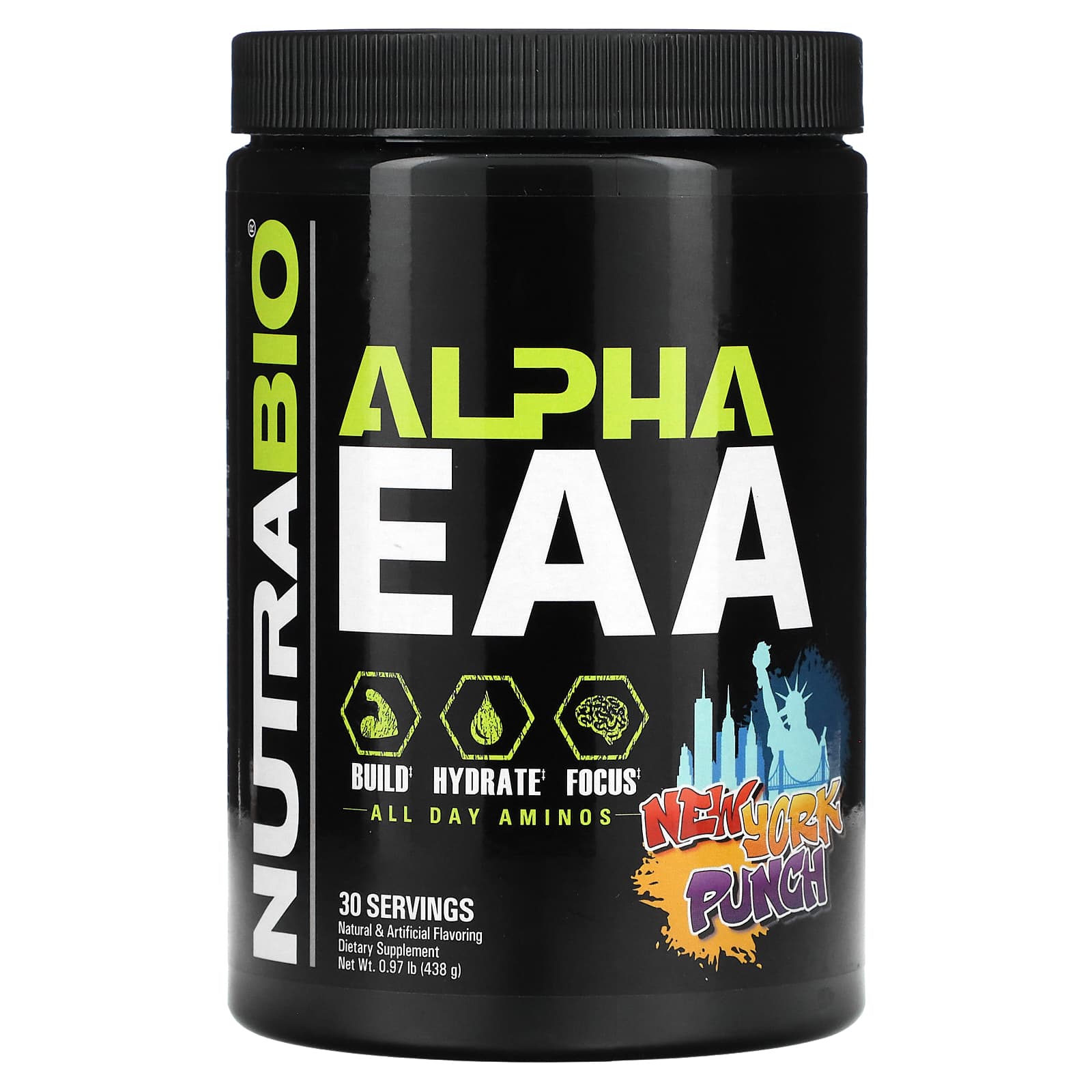 

NutraBio, Alpha EAA, New York Punch, 0.97 lb (438 g)
