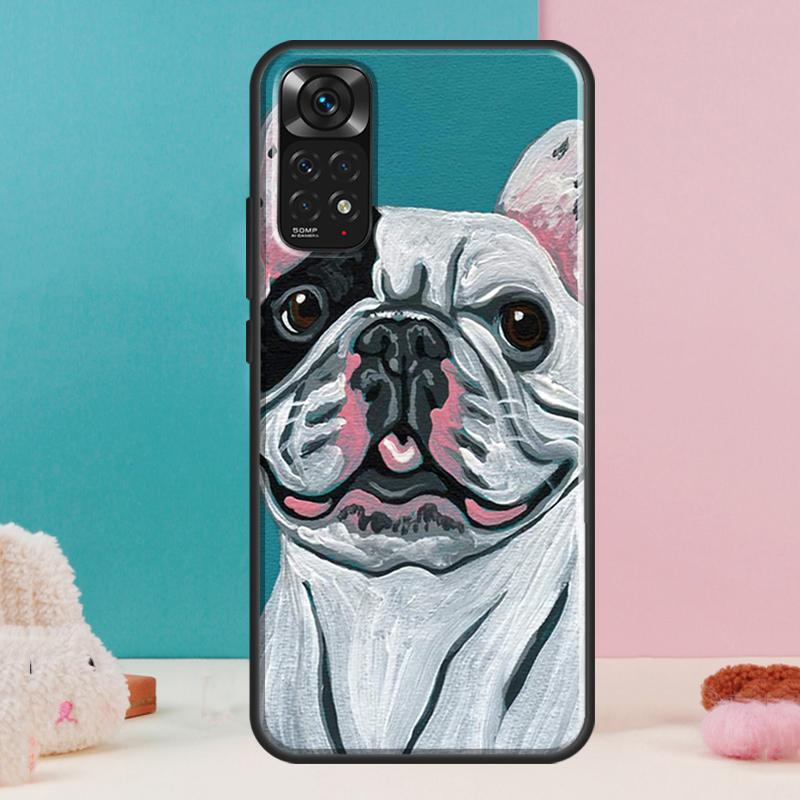 Watercolor French Bulldog Painting Case For Xiaomi Redmi Note 13 Pro 14 12 11 9 10 9S 10S 11S 12S Redmi 14C 13C 10C 12C Cover