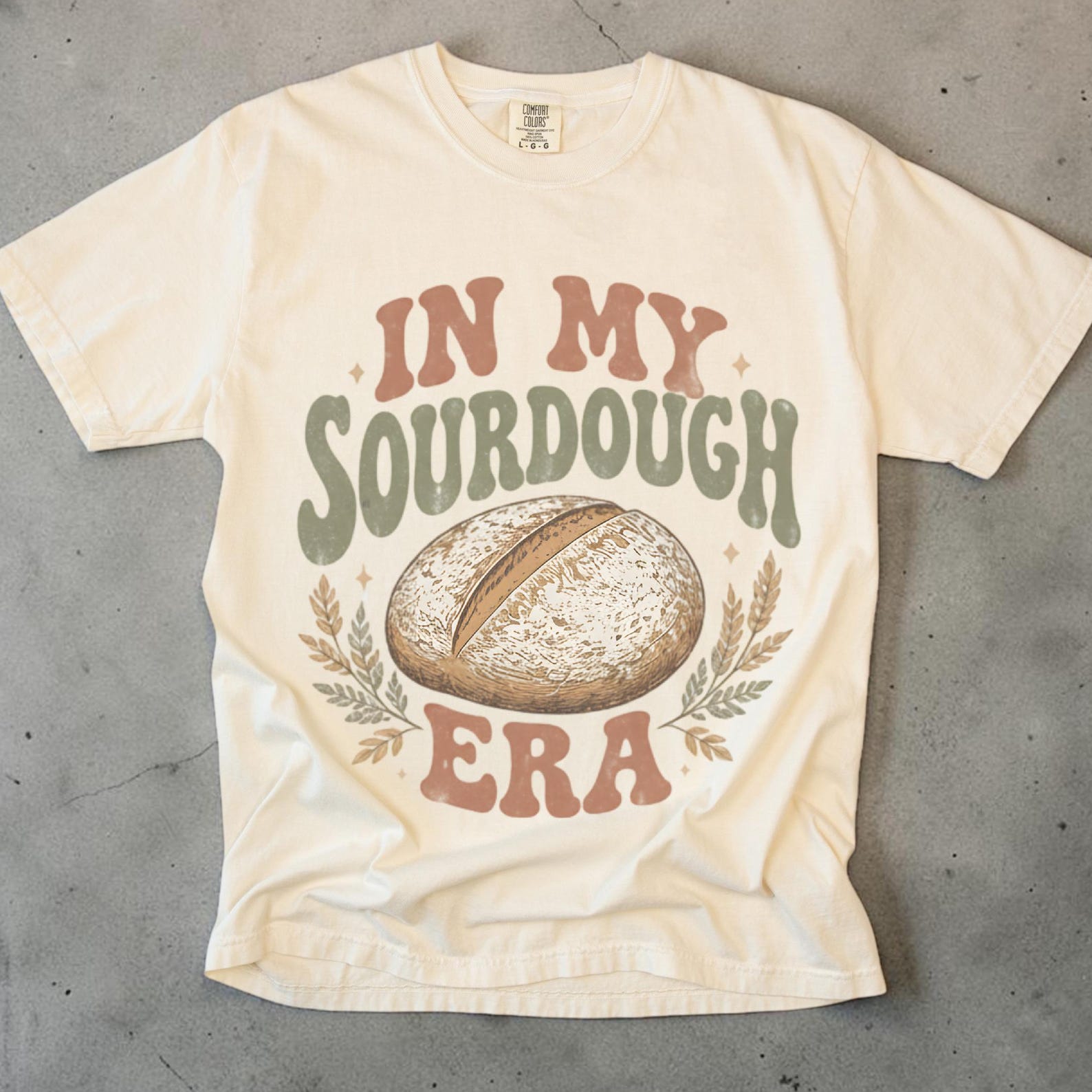 Sourdough Shirt, Unisex Comfort Colors Tee, In My Sourdough Era Shirt, Funny Bread Baker Gift, Cottagecore Baking Graphic Tee M