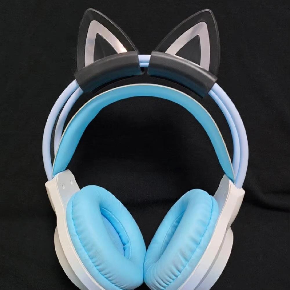 2 st kattöronhörlurar Dekorerade Avtagbar Stereoheadset-dekoration Fäste för hjälm