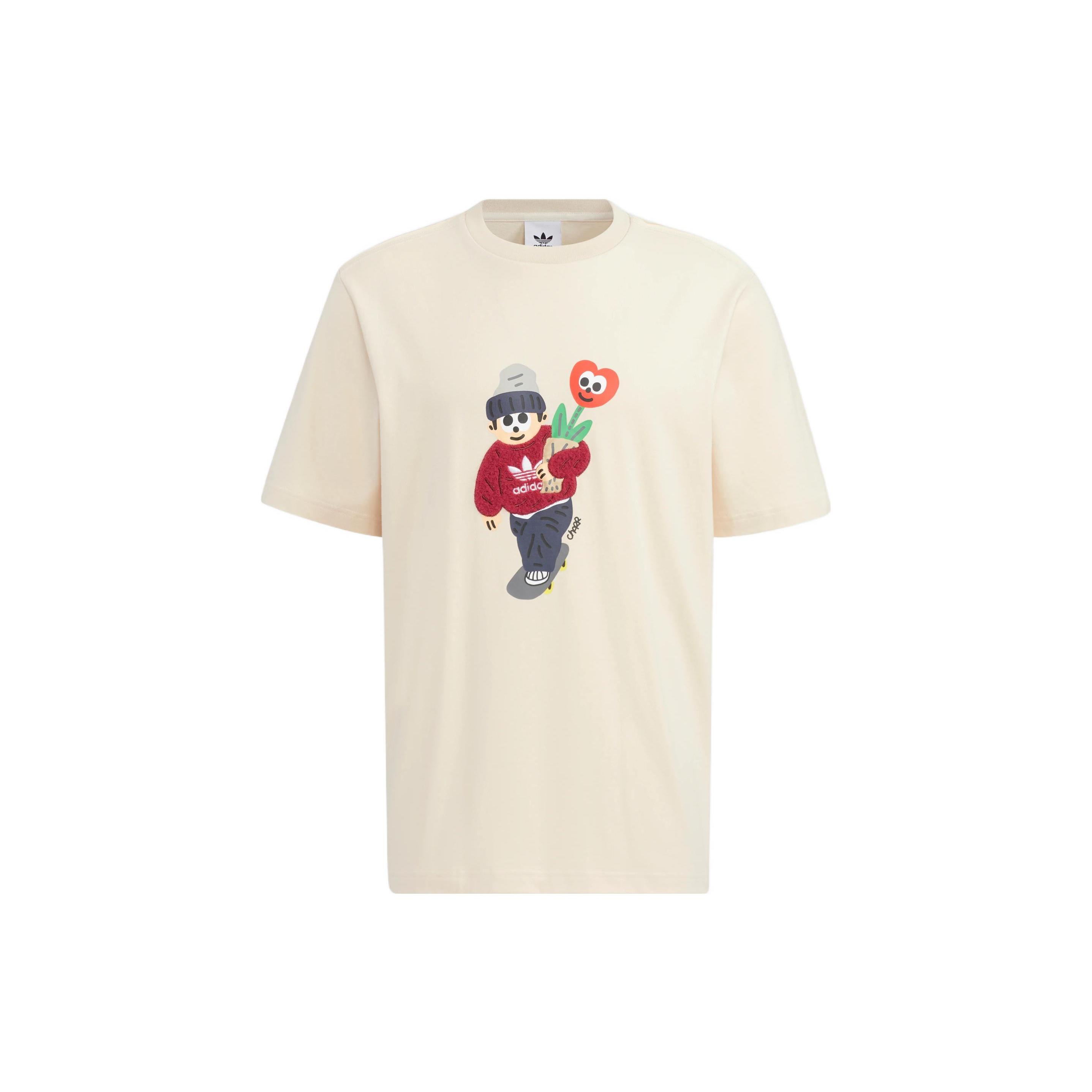 adidas Originals x Charr Morita Crossover Valentine s Day Tee Cream White Men s HR3474 XXS