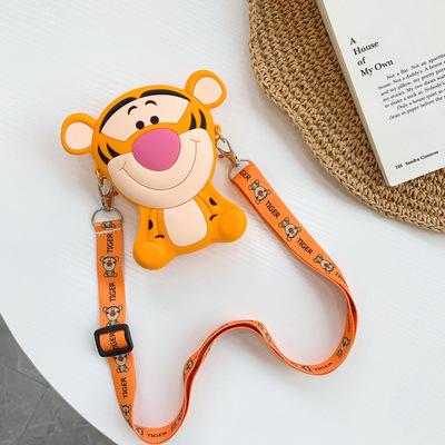 Mickey Mouse New Coin Purse Wallet Minnie Shoulder Messenger Bag Cute Card Bag Cartoon Silicone Storage Bag Fashion