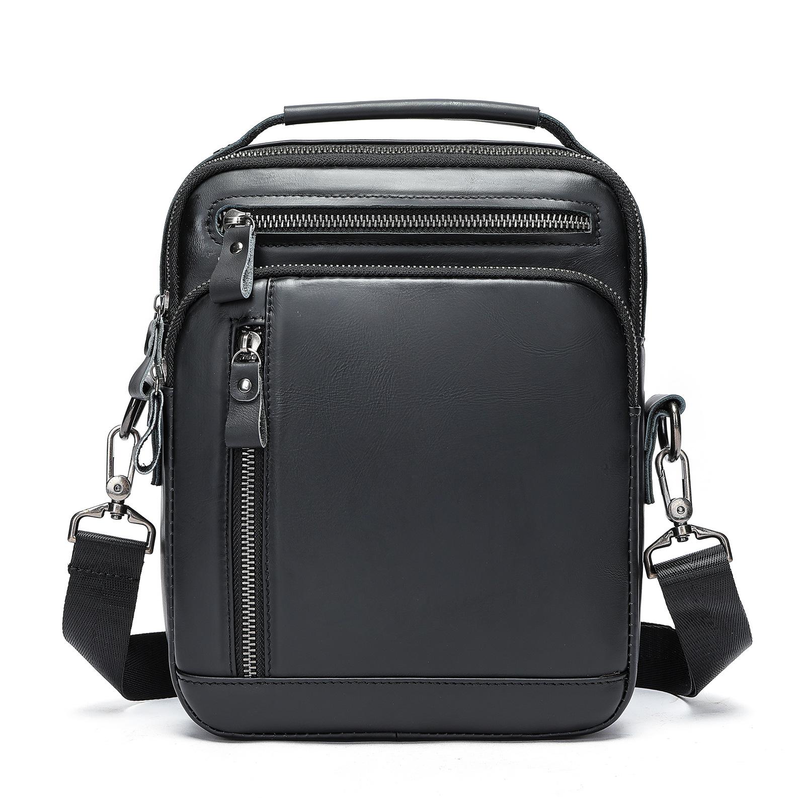 

Новые мужские сумки из натуральной кожи, маленькая мужская сумка через плечо с клапаном, повседневные офисные сумки-мессенджеры, модная сумка через плечо 27*9*21 серый/чёрный