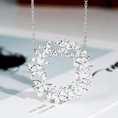 Europäischer und Amerikanischer High-End-Markt Platin Lorbeerkranz Wunderschöne Diamantgöttin Natürliche Echte Diamant-Halskette
