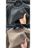 Men's Double-Sided Fleece-Lined Round Neck Sweatshirt - Solid Color, Winter Fashion