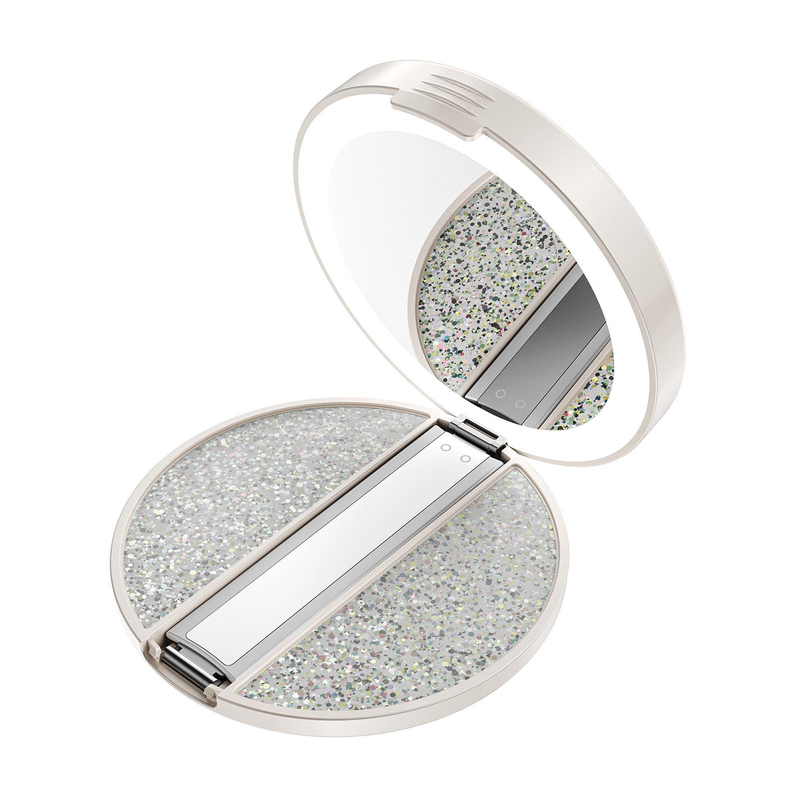 BENWIS Foldable LED Makeup Mirror with Magnetic Light and Phone Holder