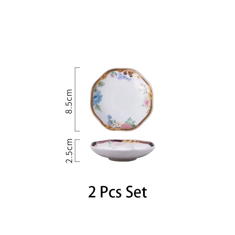 Light Luxury Ceramic Plate White Bird Blessing Style Western Dining Plate High End Tableware Set Salad Dishes Serving Tray