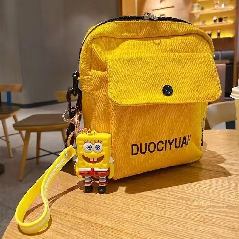 Cartoon Spongebob Squarepants Doll Pendant Ground Marketing Couple Keychain Book Bag Small Pendant Keychain Gift
