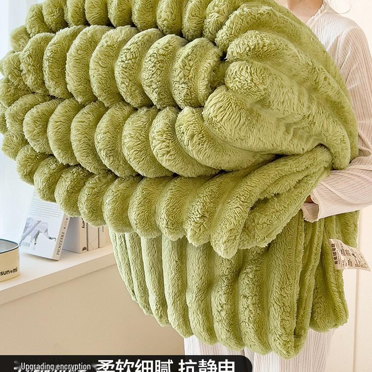 Rabbit Plush Multi-Functional Fleece Nap Blanket – Coral Fleece Throw for Winter 100x150 cm