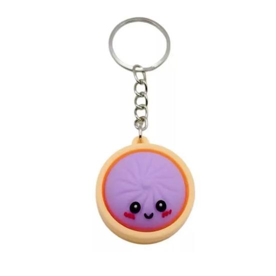 Keychain Steamed Bun Pendant Stress Relief Toy Portable Key Chain with Crisp Clicks