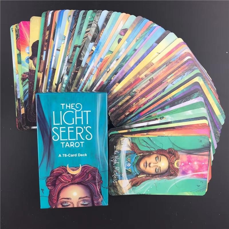 1 Schachtel Tarotkarten „The Light Seer“, 78-Karten-Tarotset in Farbe zum Tarotlesen, Wahrsagen, Wahrsagebrettspielkarten