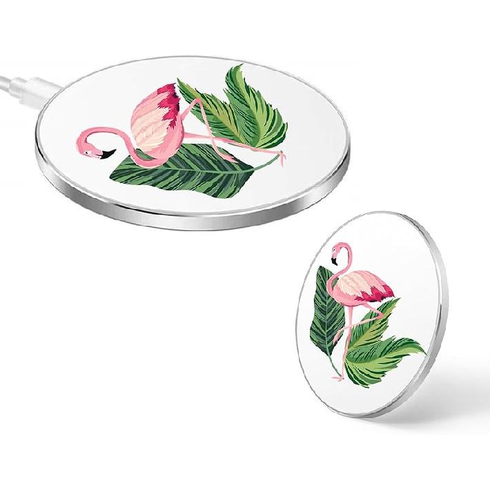 Flamingo Phone Charger,2025 New Wireless Charger,15W Max Fast Wireless Charging Pad,Intelligent Matching Charging Mode Suitable for Mobile Phone