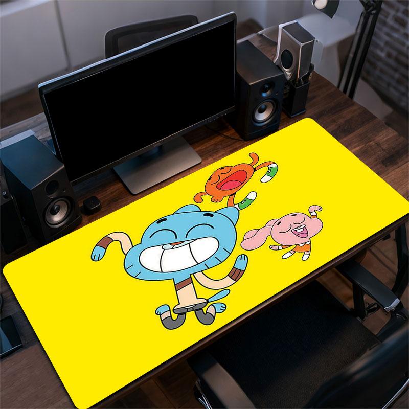 Gumball Cartoon Mouse Pad, Large Gaming Desk Mat, Non-slip XXL Mousepad for Laptop & Tablet, Mini PC Playmat with Stitched Edges