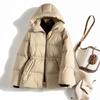 White Goose Down Jacket Women's Winter New Short Thick Bread Clothing Waist.