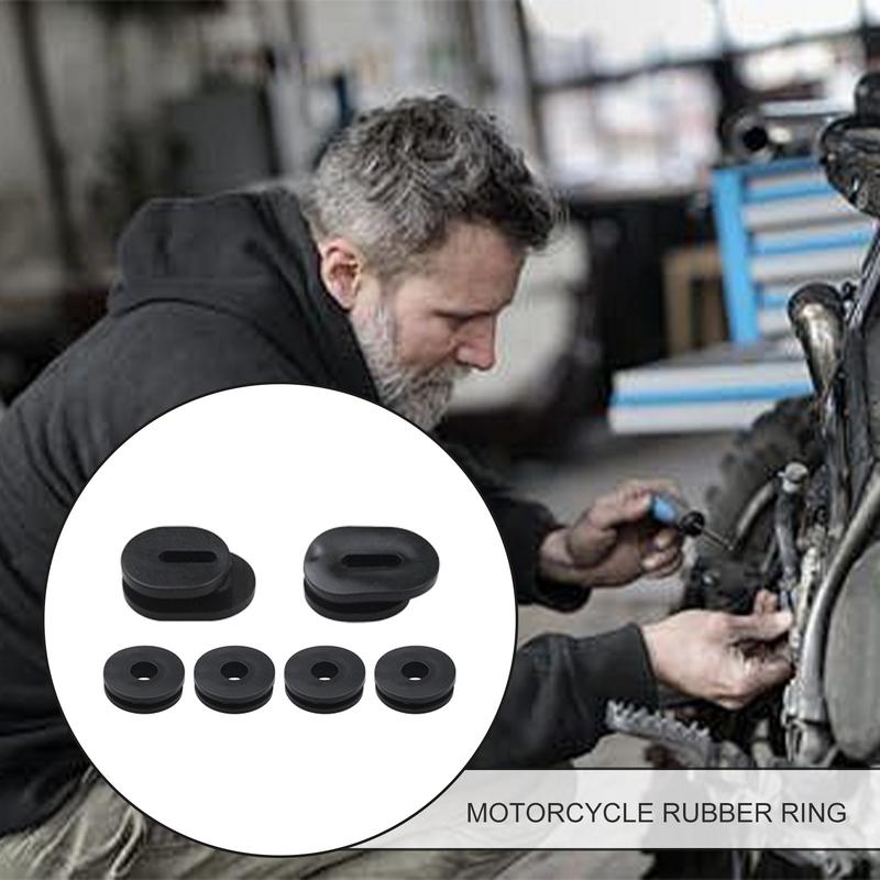 Solidna Gumowa Przelotka Owiewki Motocyklowej 6szt. Zestaw Przelotek Zbiornika Motocyklowego Uszczelka Pokrywy Owiewki Pokrywy Bocznej Podkładka Owalna Okrągła