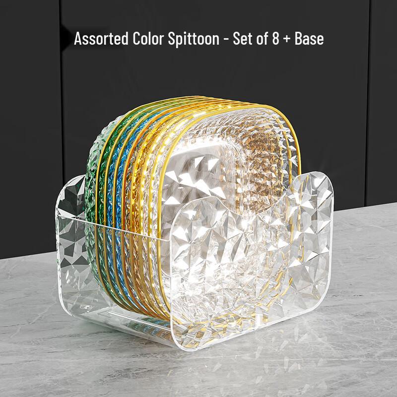 KANGMO Thickened Mixed Color Tabletop Discard Plate Set