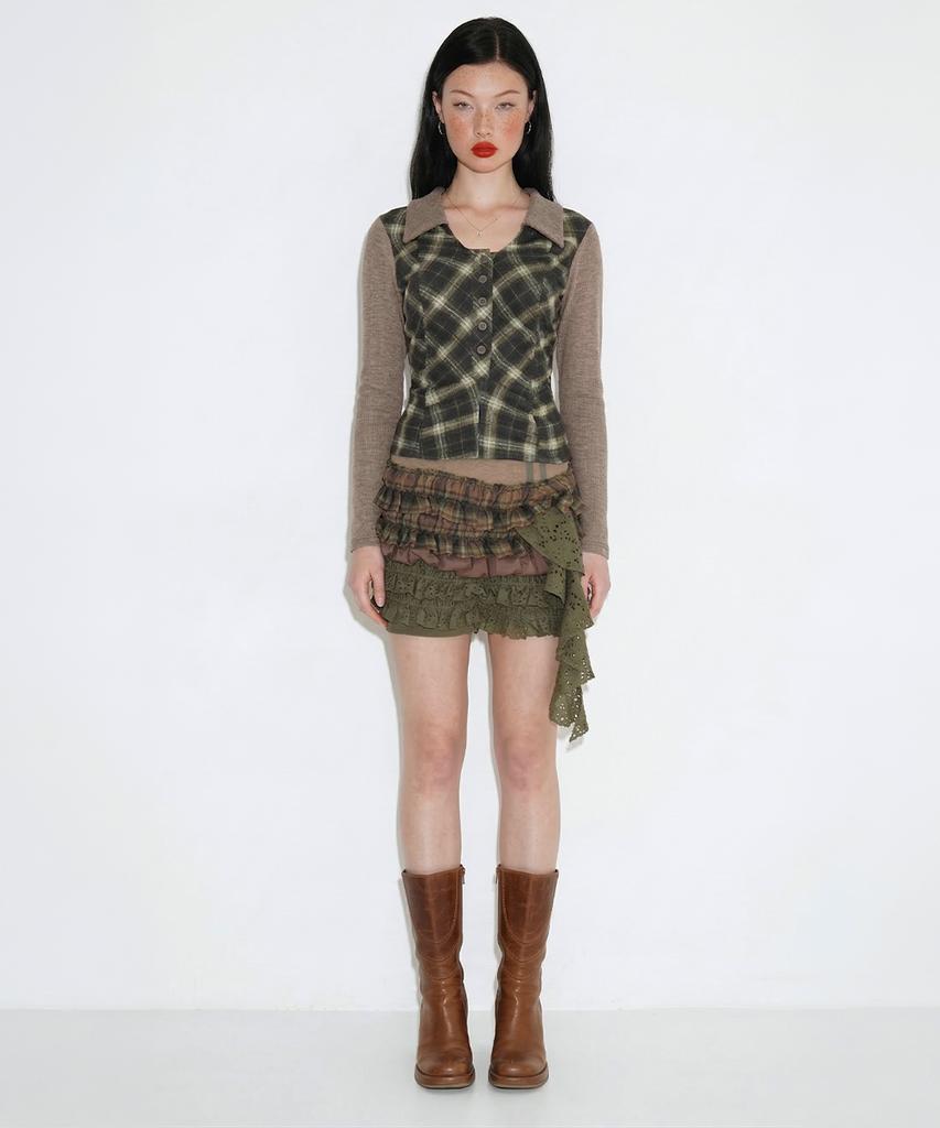 SETSETSET Tattered Skirt Pants