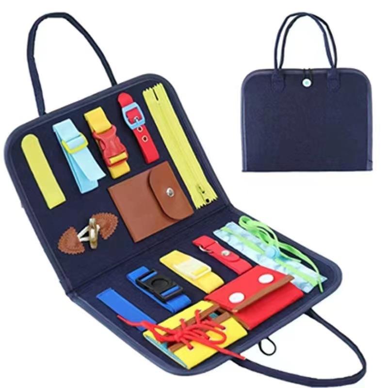 

Factory Felt Busy Board Board Early Education Puzzle Learning Board Training Children Felt Busy Board Dark Blue; 22 * 28