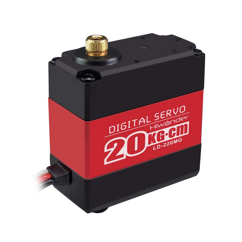 Hiwonder 20kg Dual Ball Bearing High Torque Full Metal Gear 180° Digital Servo with Aluminum Case, Metal Servo Horn, and Metal Bracket for Robots
