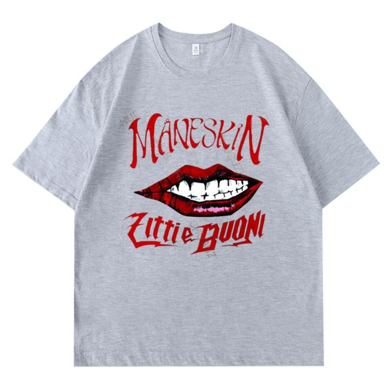 Mens Hiphop Tshirt Summer Popular Maneskin Italian Singer Harajuku Men Unique Streetwear Print Casual Brand Tshirt Allmatch