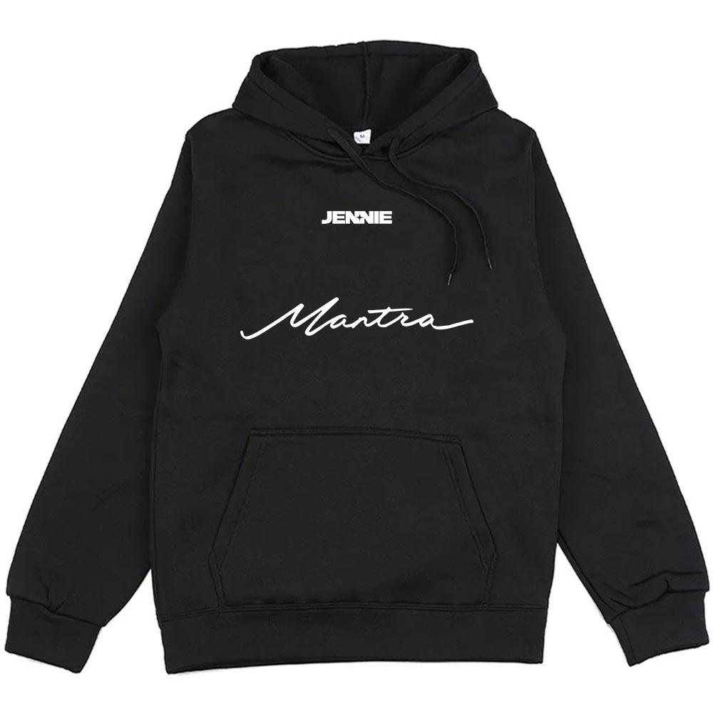 Mantra JENNIE Singer Graphic Hoodies Song Clothes Winter Men Hooded Comfortable Sweatshirts Long Sleeve Unisex Hoodie