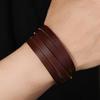 Trend Jewelry Vintage Handmade Weave Genuine Leather Bracelet Men Personalized Cuff Wide Leather Bracelet Pulsera Hombre
