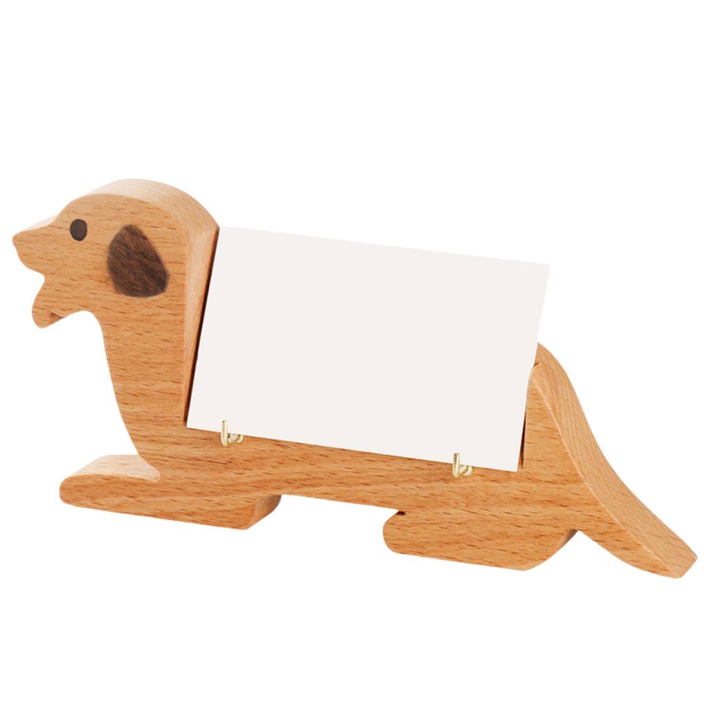 Wood Animal Shaped Business Card Holder Dog Shaped Name Card Stand For Office Desk And Reception Table Place Card