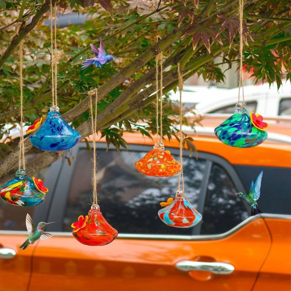 Droplet Shaped Bird Feeder Glass Ball Water Container Easy To Clean Hummingbird Feeder For Window