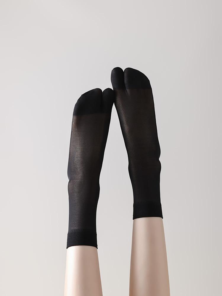 10 Paar Zweizehen Tabi Kristallseide Socken Einfarbig Schwarz Nude Atmungsaktiv Kühl Strümpfe Japanische Frauen Männer Sommer Ultra-Dünne Socken