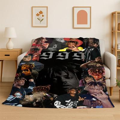 Couverture Flottante Douce et Chaude Rapper Star Légende Juice WRLD 999 Rétro pour Chambre à Coucher Salon Lit Voyage Camping