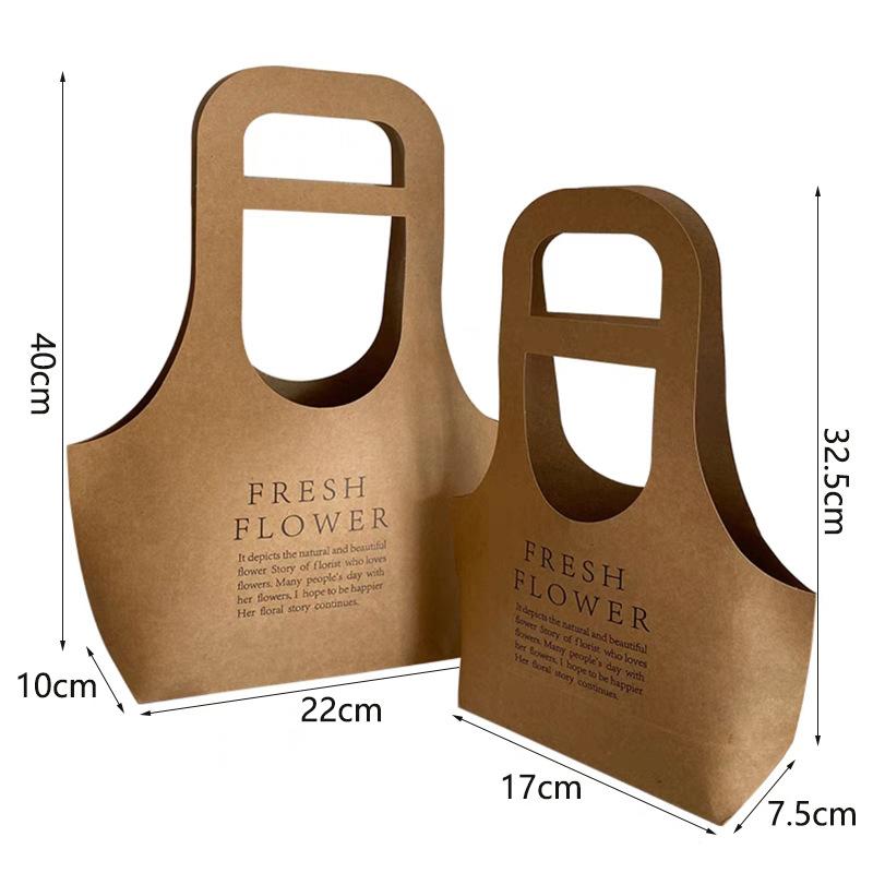 Verpackung Blumenbox Rosenverpackung Handheld Wasserdicht Kraftpapiertüte Hochzeitsdekoration Geschenktüte Straußverpackungstüte