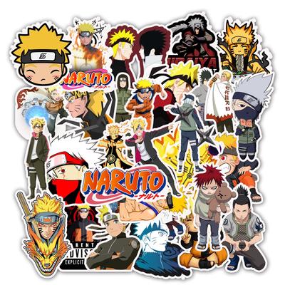 50 unids/pack Naruto Sasuke pegatinas Anime dibujos animados coche motocicleta teléfono viaje equipaje carrito ordenador portátil pegatina juguete