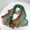 Retro Pleated Color Matching Gradual Change Scarf Soft Versatile Slender Silk Scarf Women'S Warm Neck Scarf Shawl