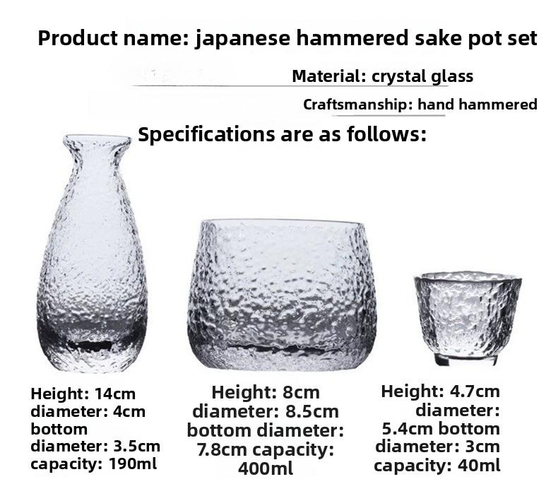 Japanese Sake Drinking Set Glass Cups and Carafe Modern Japanese Style Barware for Home Party