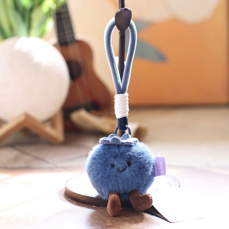 Cute Fruit Plush Keychain With Soft Pp Cotton Filling For Bag Decoration And Gifts