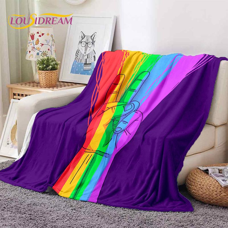 Rainbow Colour Illusion Cartoon Soft Flannel Blankets,Throw Blanket Comfortable Blanket for Picnic Beds Sofa Home Bedroom Gifts