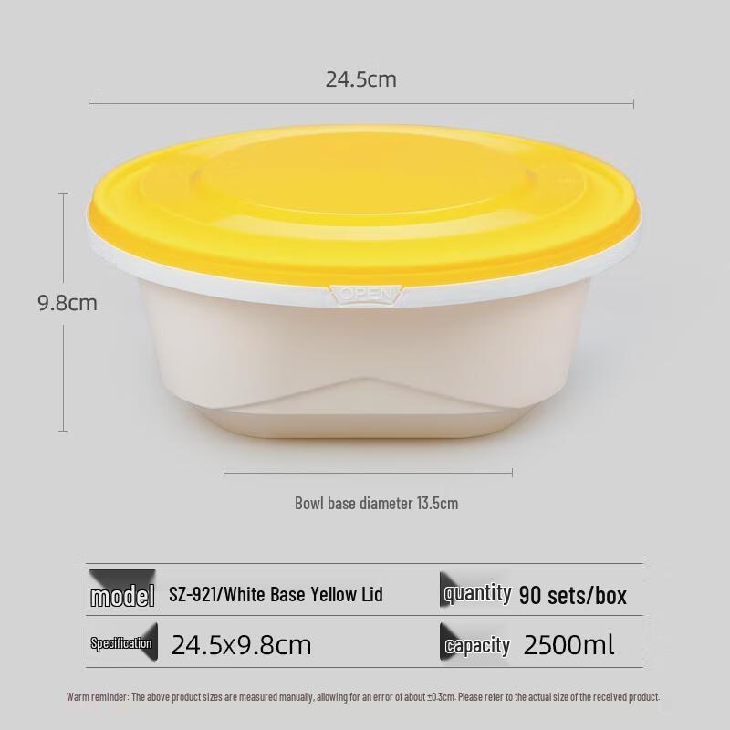 HANDUNYOU Disposable Lock-Clasp Round Take-Out Food Container