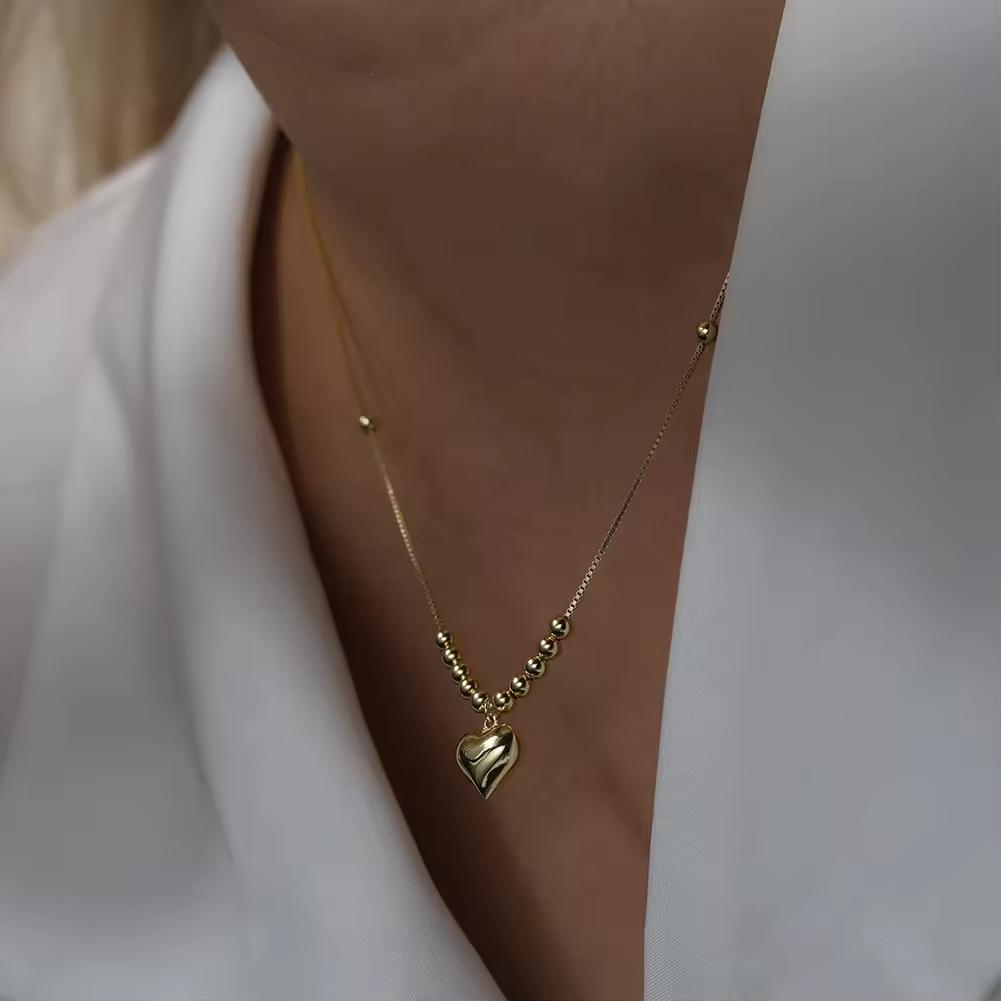 YFN Women's Trendy 925 Silver Heart Pendant Necklace Rhodium Plated Choker for Weddings Engagements Parties