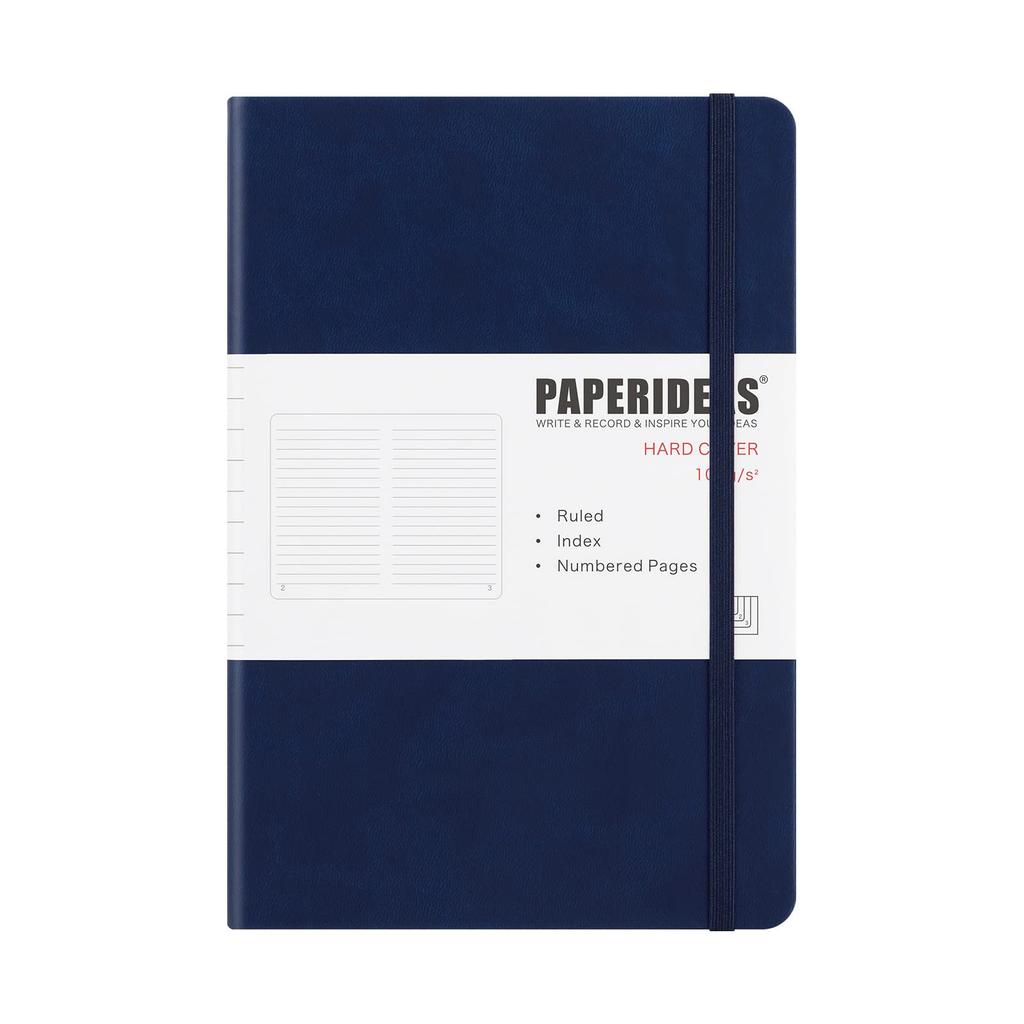 PAPERIDEAS A5 Hardcover Notebook, (Horizontal Ruled, Navy)