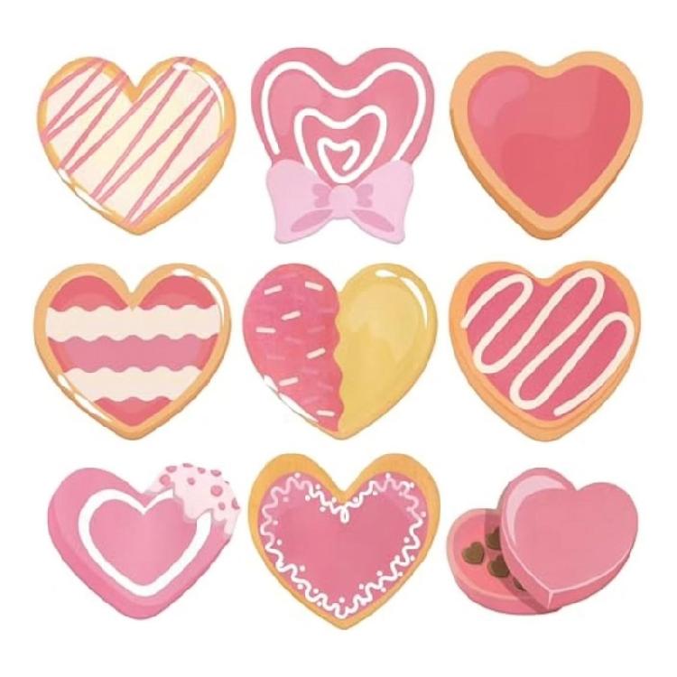 

9Pcs Self-Adhesive Diary Page Notepads for Office School Use Heart Shape Stick Notes Self-Stick Memo Note Writing Pad 1