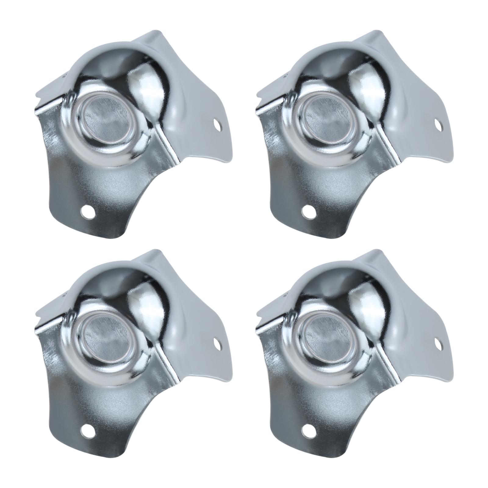 

4Pcs 68mm Flight Aluminum Case Ball Corner Road Toolcase Edge Corner Bracket Metal Cover Protector Furniture Accessories Silver