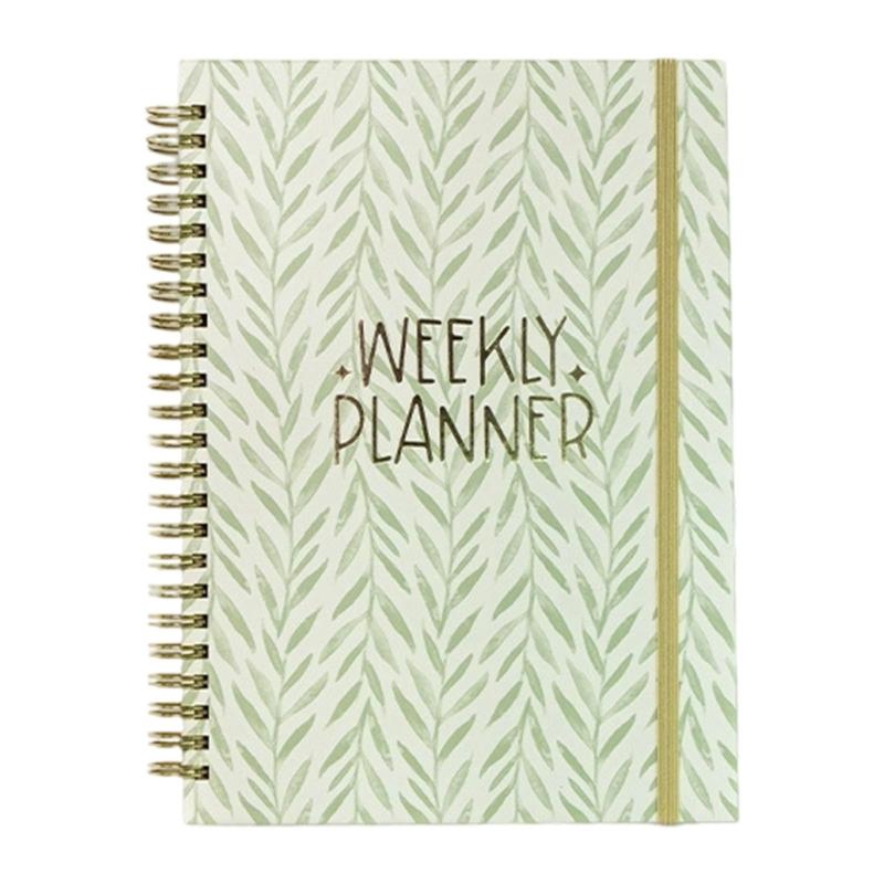 

2026 Twin Coil Binding Weekly Planner with Elastic Band Closure and Pocket 52 Weeks Monthly Planner For Daily Planning