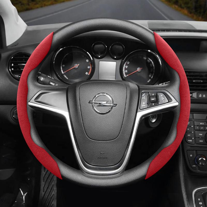 Suitable for Opel Anti-Slip Buckle Segmented Suede Steering Wheel Cover Suitable for Astra H Gtc J Insignia Corsa D E Mokka Vectra C K Zafira B 
