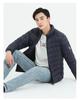 Men's Lightweight Stand Collar Down Jacket - Warm Short Ribbed Style for Autumn/Winter.