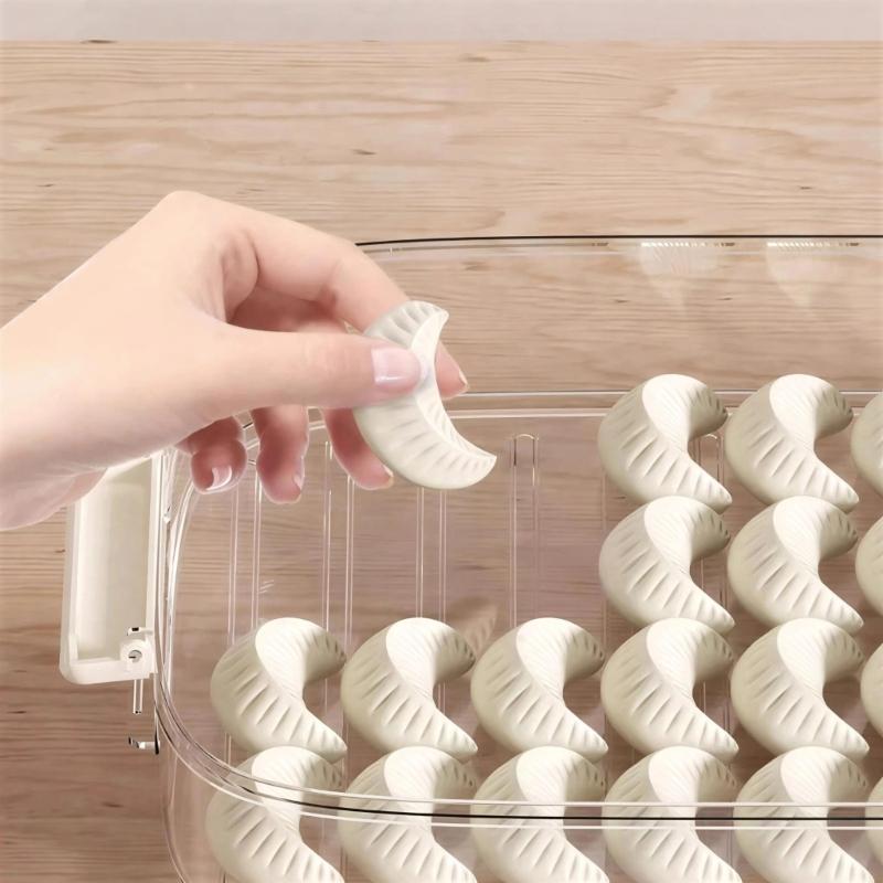 Dumpling Organizers Box Featuring Stackable Designs and Easy Cleaning PP Materials for Kitchen Refrigerator Storage