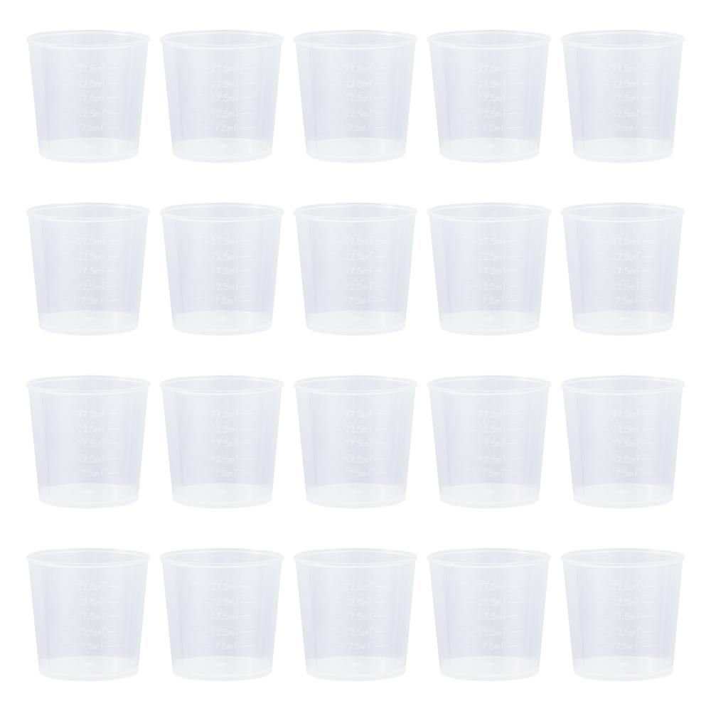 

20 шт. 1 унция/30 мл прозрачный пластиковый мерный стаканчик со шкалой градуированный стаканчик для DIY эпоксидная смола силиконовая форма измерительный инструмент 30ml