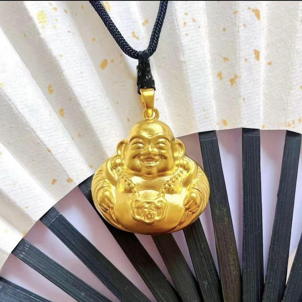 High-End Unisex Hollow Maitreya Buddha Pendant - Unique Alloy Design, Perfect Gift