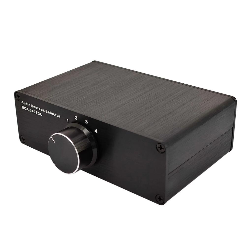 4 In 1 Out 3 in 3 out Audio INPUT RCA Signal Cable Splitter Selector Switcher Switcher Switch Schalter Source konektor 1 in 4 out